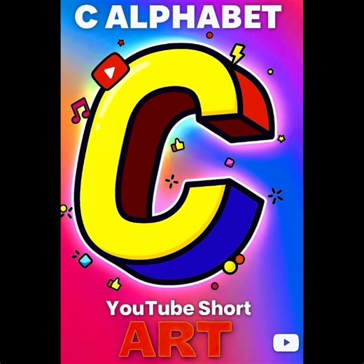 "3D C Letter Design ✍️💞 | #Creative C 💫#Alphabet Drawing#| Easy Name Art for Beginners #Shorts#art
