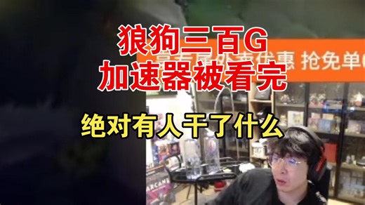 狼狗三百G加速器被看完：绝对有人干了什么