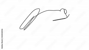 continuous drawing line art of frog with black line and white background. One line