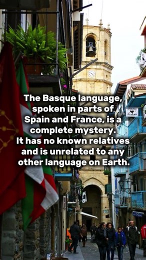 The Basque language, spoken in parts of Spain and France, is a complete mystery. It has no known relatives and is unrelated to any other language on Earth. Follow for more ideas and interesti facts✨ #fyp #interestingfacts #language #basque #fact
