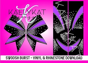 Rhinestone Template and Vinyl Design for Cheer Bows SVG File Download Swoosh Burst - Etsy