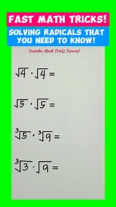 Solving Radicals that you need to know! 😲 | Math Tricks Tutorial