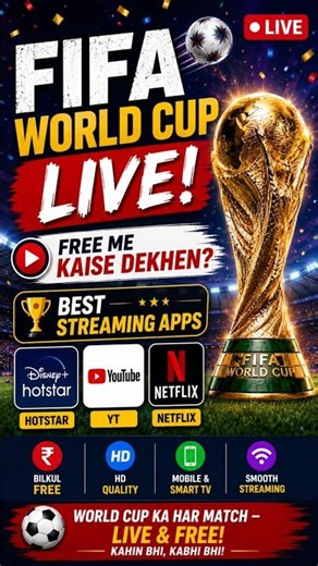 FIFA World Cup LIVE Streaming Apps 🔥 Free Me Kaise Dekhen?
