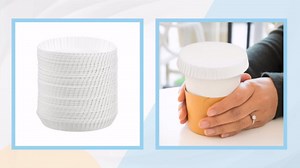200pcs Disposable Paper Cup Cover: Recycled Drinking Lid Coffee Cup Cover Hot Cup Lid for Cafe Hotel KTV Bars(3.25" diameter lids)