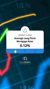 Mortgage rates rose this week but are still well below last year's numbers. 📈 The average long-term U.S. mortgage rate is now 6.12%. #floridarealtorsnews #mortgagerates #floridarealestate | Florida Realtors