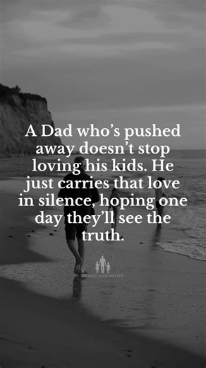 Fatherhood Truths | Support for Present Dads on Instagram: "Dad who’s pushed away doesn’t stop loving his kids. He just carries that love in silence, waiting for the day they finally see the truth. People think he walked away. They don’t see the nights he broke over kids he was never allowed to reach. Some Dads aren’t absent, they were pushed out. 👉If this hit too close, comment “pack” and I’ll show you what dads use to get steady before they make their next move. #becausedadsmatter #fatherhood