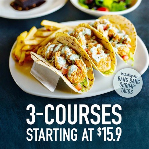 Enjoy 3-Courses of your Bonefish favorites, starting at only $15.9! Don’t miss this limited-time special! | Bonefish Grill