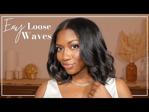 Easy Loose Curls with Flatiron on Relaxed Hair | Beginner Friendly Hair | Niara Alexis