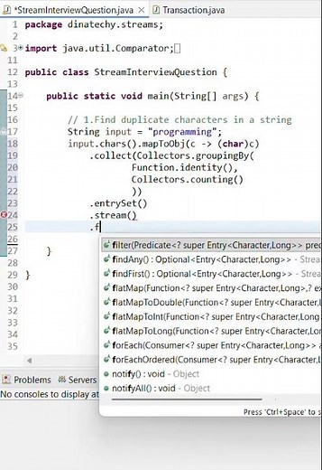 Find Duplicate Characters in Java Using Streams 🔥| Step by Step | DinaTechy #coding