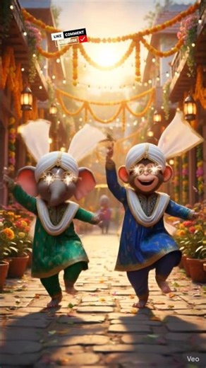 Mini Elephant 🐘 vs Funny Monkey 🐒 Bhangra Blast #ytshorts #goviral #cute #trending