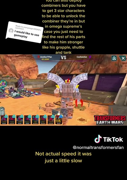 Replying to @erenyeager20242 sorry if it’s a little disappointing, I know it isn’t war for cybertron but it’s still a fun game to pass the time #transformersearthwars