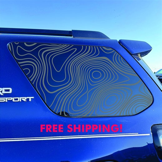 Toyota 4runner Window Decal - 2014-2024 - Matte Black Sticker - Topographic Map - Etsy
