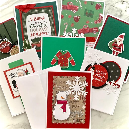 Handmade Christmas Card Variety Pack: 8 Unique Holiday Designs - Etsy