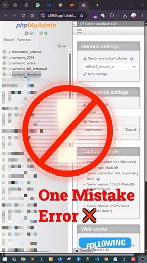 Delete cPanel Database Safely 😱 Step by Step #shortsfeed #foryou #viralshorts