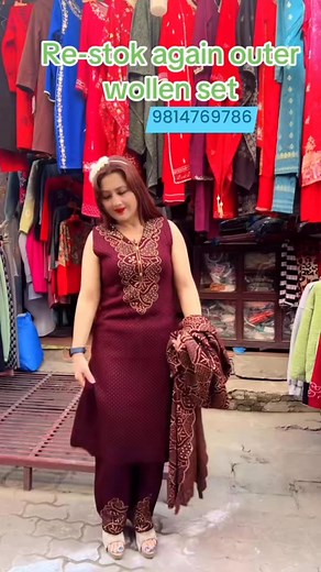 2.8K reactions · 12 shares | #outer wolen kurti set #color #red marun black wine | Parajuli Ramita | Facebook
