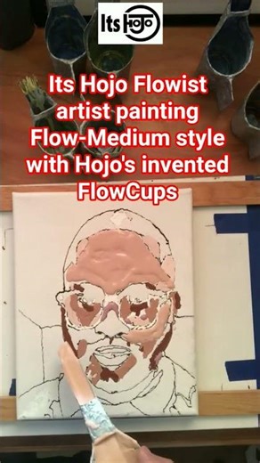 Its Hojo Flowist artist painting Flow-Medium style with Hojo's invented FlowCups #flowartist #hojo