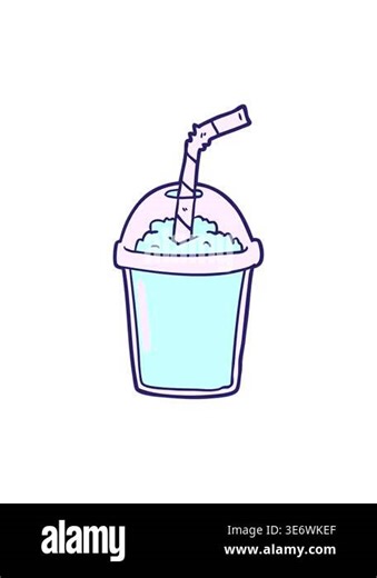 jiggle and pause animation of cartoon iced smoothie Stock Video Footage - Alamy