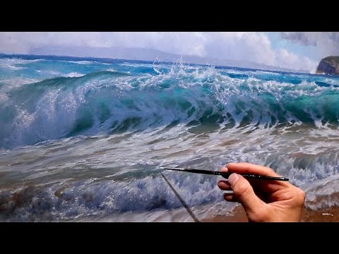 How I paint a crashing wave! Oil Painting Demonstration