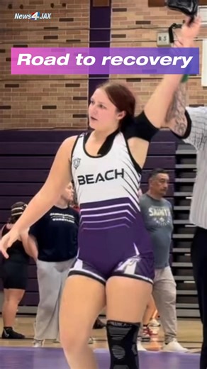 ROAD TO RECOVERY: Fletcher High School wrestler Adahlynn "Addy" Arnold was accidentally injured during a match and suffered a spinal concussion, which left parts of her body temporarily paralyzed. | WJXT4 The Local Station / News4JAX