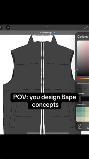 How to Design clothes in procreate puffer jacket #streetweardesign #clothingdesign #procreate
