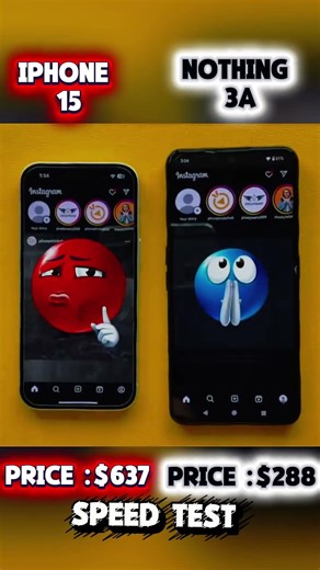 😱iPhone 15 vs 🎧nathing 3a speed test #shortvideo #vairalshorts #ytshorts ⚡