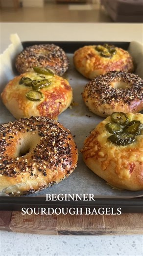 Easy and Delicious Homemade Sourdough Bagels | Try Different Toppings!