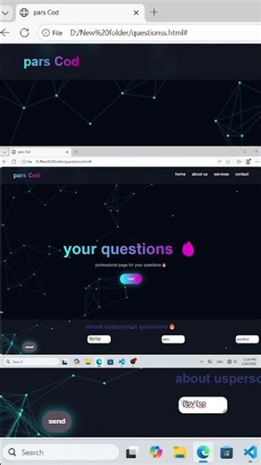 Design your questions page #coding #code #html #css #js #javascript #php #aql #python #webdesign