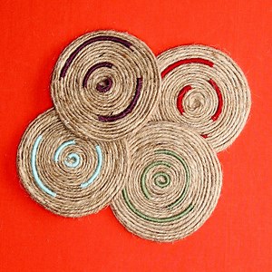 Colourful Twine Coasters | Tasty Home