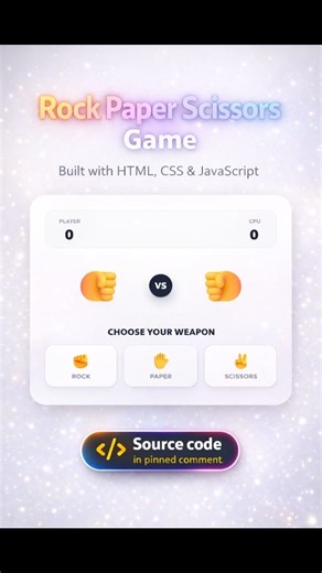 Rock Paper Scissors Game - Built with HTML, CSS & JavaScript | @devsQUE #coding #shorts