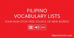 Free Filipino Vocabulary Lists | FilipinoPod101