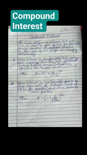 compound Interest|Mathematics | class 8th | #youtubeshorts | #shortsfeed