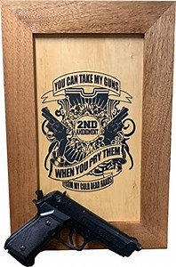 Bellewood Designs Patriotic 2nd Amendment Series Hidden Gun Storage Firearm Concealment Wall Decor (Take My Guns)