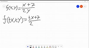 SOLVED:Determine whether the given function is homogeneous of degree zero. Rewrite those that are as functions of the single variable V=y / x. f(x, y)=(x 7)/(2 y)