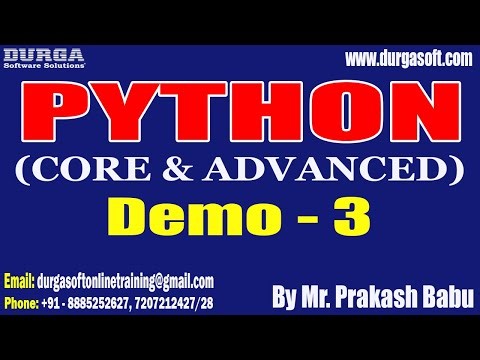 PYTHON tutorials || Demo - 3 || by Mr. Prakash Babu On 11-01-2023 @4PM IST