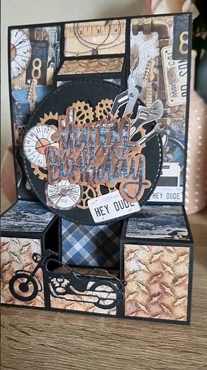 carte pop up simple pour anniversaire homme tuto sur ma chaîne #popup #scrapbooking #anniversaire