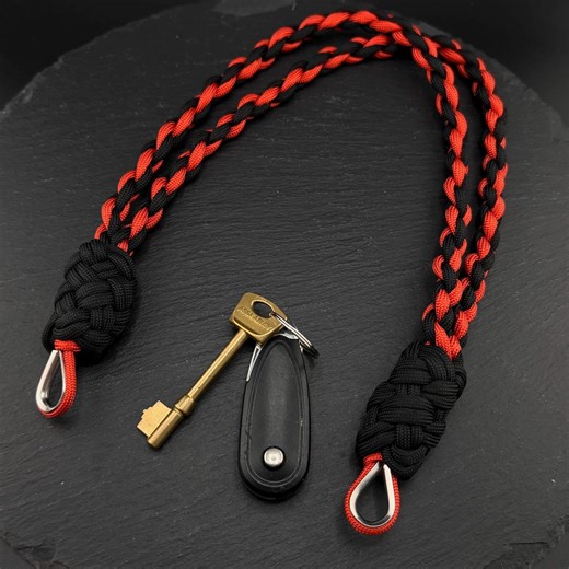 Braided Paracord Key Lanyard, Heavy Duty Key Holder, Rope Key Loop, Unique Chunky Key Chain Leash, 4 Strand Plait - Etsy