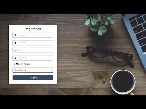 Registration Form with Background image using Html and CSS