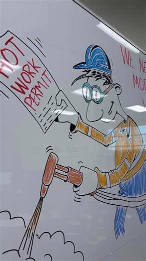 How do you get your point across? Not hot work permit? Then no hot work. It’s not that complicated. #HotWorkPermit #SiteSafety #SafetyFirst #WorksiteSafety #ConstructionLife | Penfor Construction