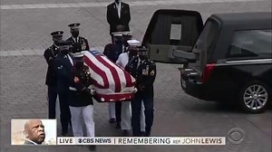 2K views · 86 reactions | REMEMBERING JOHN LEWIS: The casket of civil rights icon and Congressman John Lewis is brought into the U.S. Capitol building by military honor guard where he will lie in state. | CBS Evening News | Facebook