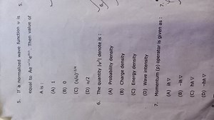 If a normalized wave function \psi is 5. equal to A e^{-a x^{2}... | Filo