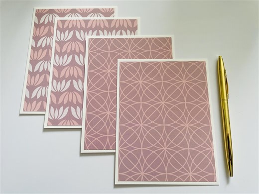 Swan Note Card Set | A2 Flat Cards With Envelopes | Blush Pink Stationery | Minimalist Thank You Cards | Blank Cards Set. - Etsy