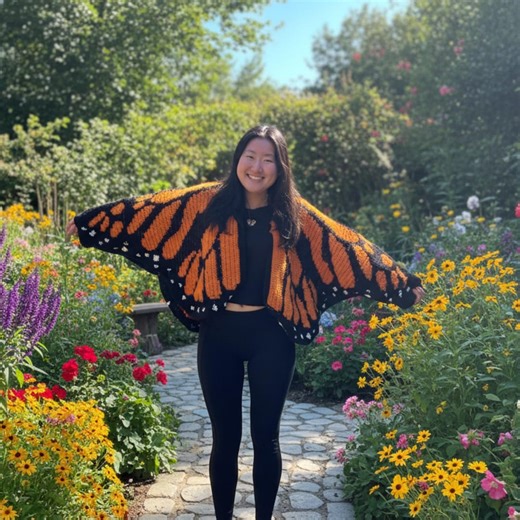 Monarch Butterfly Cardigan Crochet Pattern, Oversized Wing Sweater (XS-2XL) Digital PDF (stitch Fiddle Software Needed) - Etsy UK