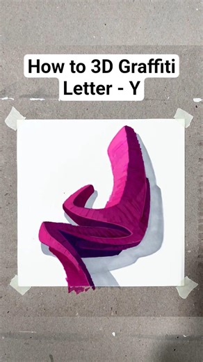 How to 3D Graffiti Letter - Y