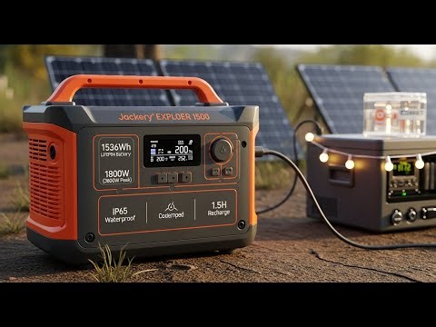 Jackery Explorer 1500 Review | 1536Wh LiFePO4, 1800W AC, IP65, Ultra Portable Solar Generator