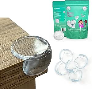 Transparent Corner Protector for Baby Safety - 12-Pack Edge Protectors, Furniture Corner Guards & Table Edge Covers - BPA-Free, Round Shape Design for Baby Proofing Corners
