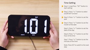 Zgrmbo 11" Digital Wall Clock with 4" Huge Clear Digits to Display Time, Week, Date, Custom/Auto Dimmer Digital Clock, 12/24H, Wall Clock for Living Room Decor, Farmhouse, Bedroom, Classroom, Office