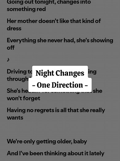 One Direction - Night Changes Lyrics Explained