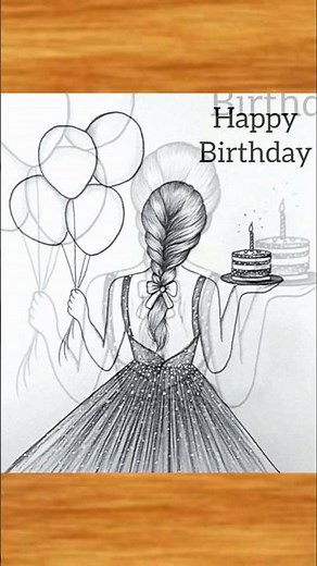Birthday Girl Drawing 🤣😃😄 #happybirthdaydrawing #birthdaycard #birthdaygirl #birhtdaydrawing #art