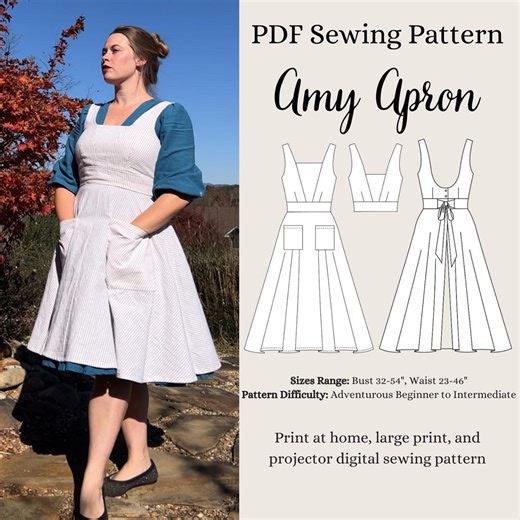 Amy Apron Digital PDF Sewing Pattern--size Inclusive (size 2-34) - Etsy
