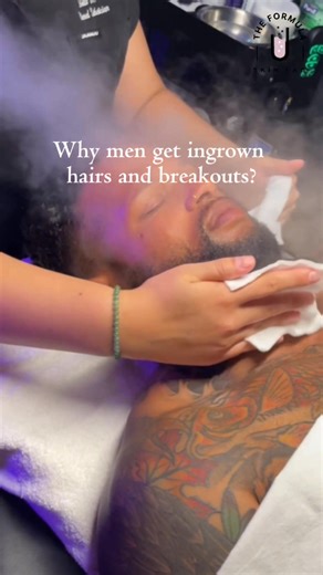 Men’s skin behaves differently and that’s exactly why ingrown hairs and breakouts keep coming back when they’re treated like “normal acne.” Here’s what’s really happening beneath the surface 👇 Ingrown hairs and acne are inflammatory conditions, not just grooming issues. Most men experience chronic bumps because of a combination of hair structure, shaving trauma, oil production, and barrier damage not because they’re doing something “wrong.” 🧬 The science behind it: • Men’s facial hair is thick